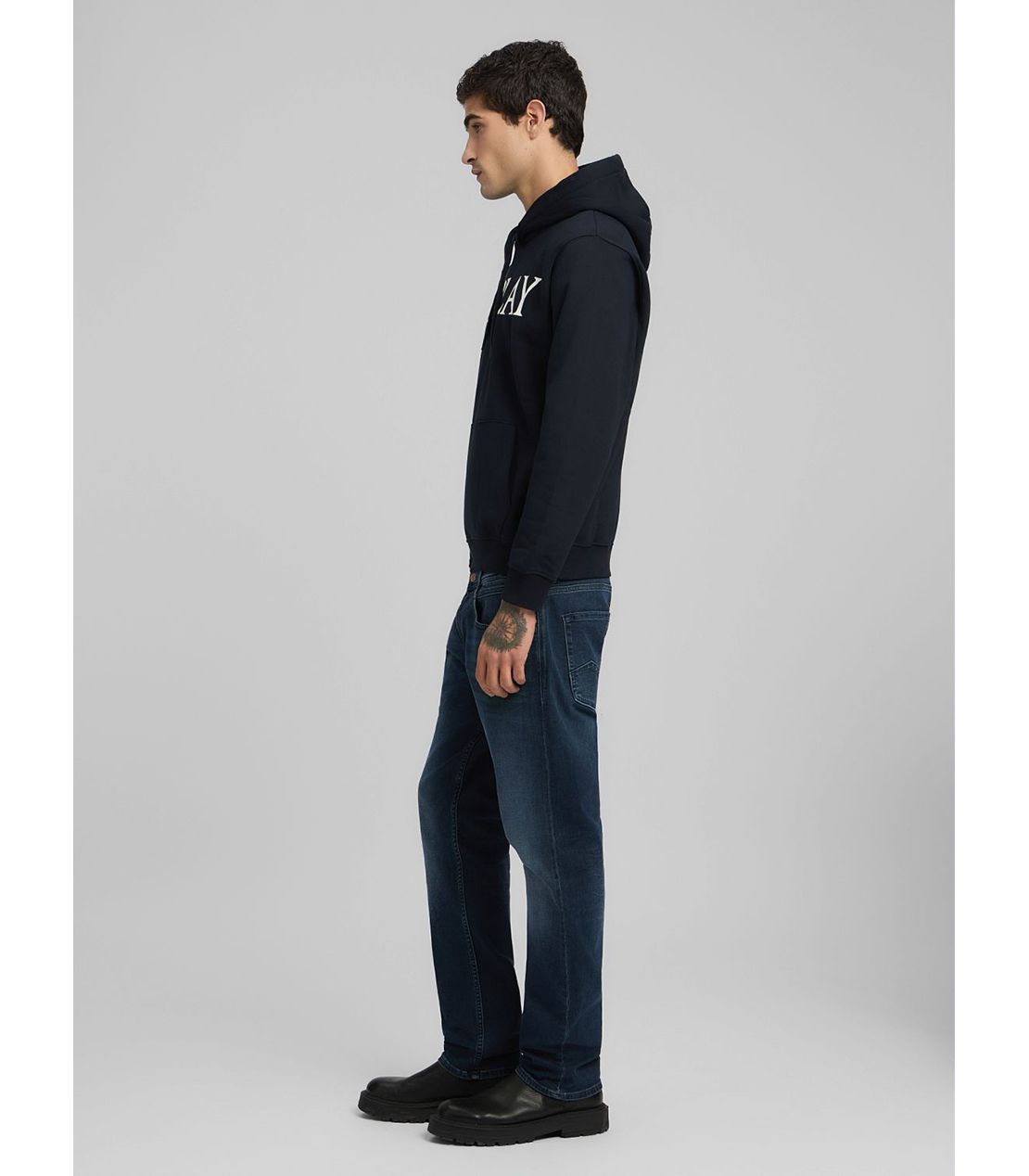 ブラッシュフリースREPLAYフーディー 詳細画像 ダークブルー 4